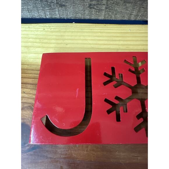 Crate And Barrel Metal Joy Trivet Christmas Holiday Snowflake Rare - Picture 2 of 7